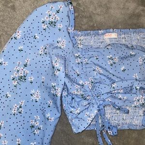 Ditsy Floral Ruched Crop Top